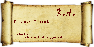 Klausz Alinda névjegykártya